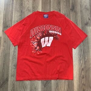 Vintage 2000s Wisconsin Badgers Shattered Glass Spellout Shirt Mens Size Large